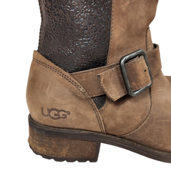 UGG Oregon Sheerling Lined Brown Winter Boots - Picture 3 of 14
